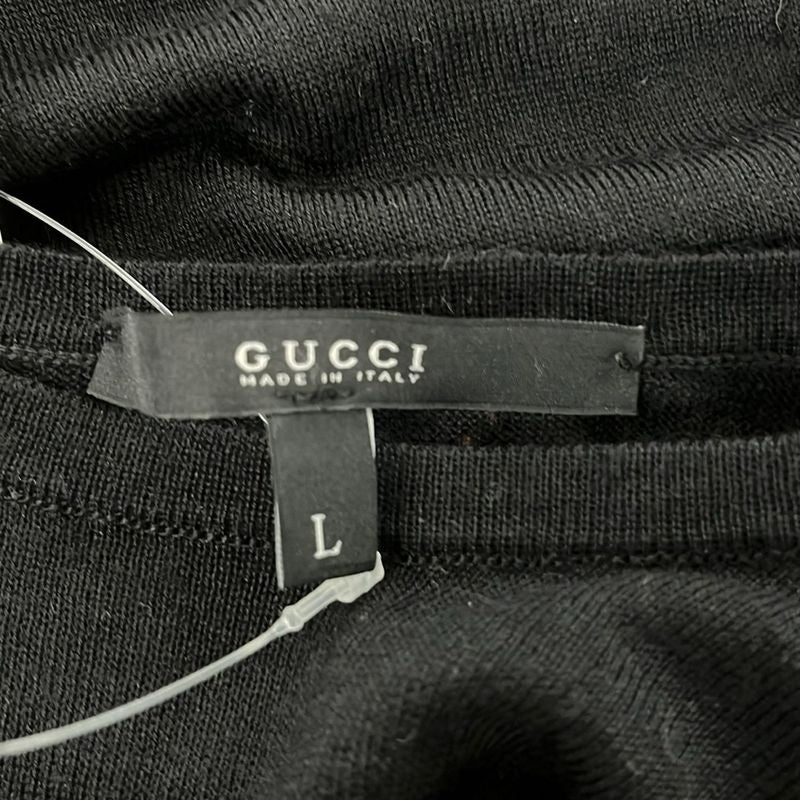 Gucci Tunic Size L Women - 249093 X8581 Black Crew Neck Short Sleeves Cashmere