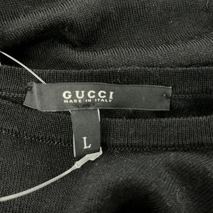 Gucci Tunic Size L Women - 249093 X8581 Black Crew Neck Short Sleeves Cashmere