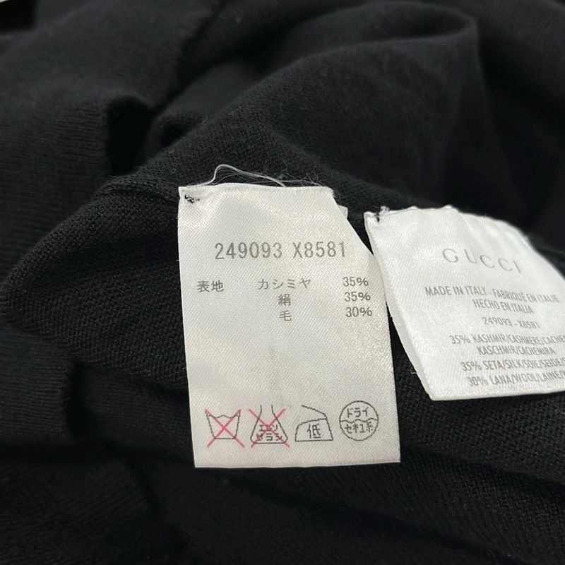 Gucci Tunic Size L Women - 249093 X8581 Black Crew Neck Short Sleeves Cashmere