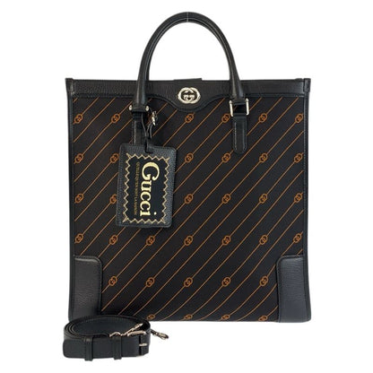 Gucci Interlocking Black Orange 752586 Tote Bag Shoulder Bag 2way Unisex Men's