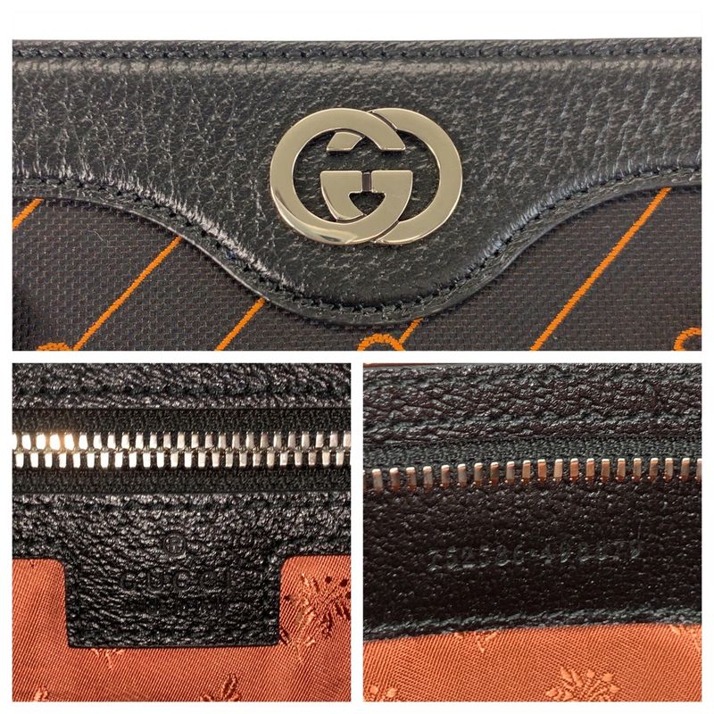 Gucci Interlocking Black Orange 752586 Tote Bag Shoulder Bag 2way Unisex Men's