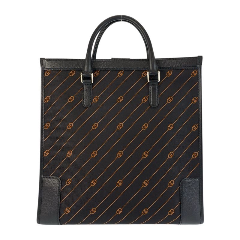 Gucci Interlocking Black Orange 752586 Tote Bag Shoulder Bag 2way Unisex Men's