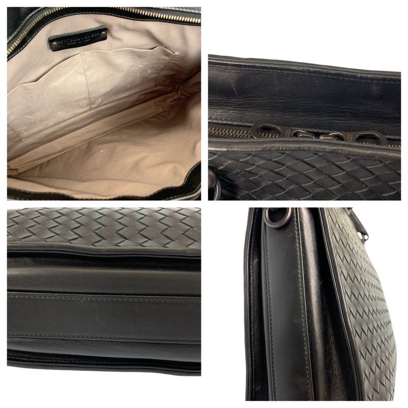 Bottega Veneta Intrecciato Black Leather B08062446m Business Bag