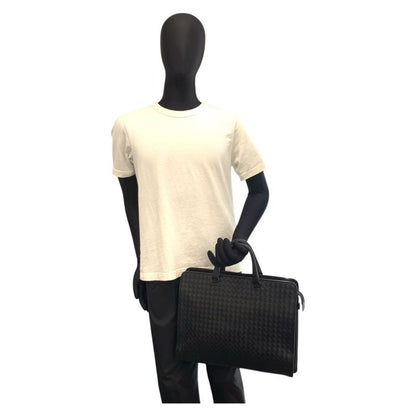 Bottega Veneta Intrecciato Black Leather B08062446m Business Bag