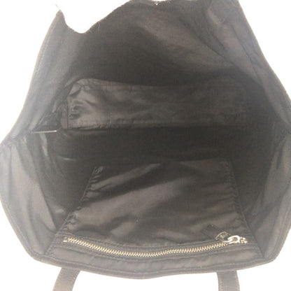 Prada Tessuto Saffiano Triangle Logo Plate Black Silver Hardware Nylon Leather