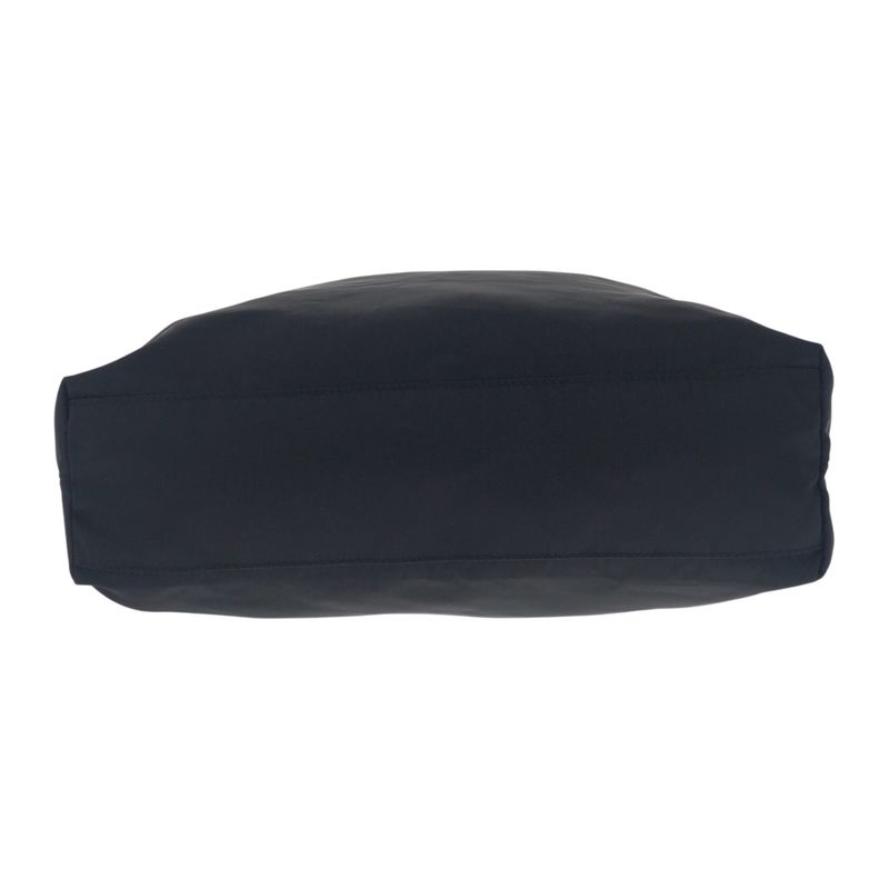 Prada Tessuto Saffiano Triangle Logo Plate Black Silver Hardware Nylon Leather