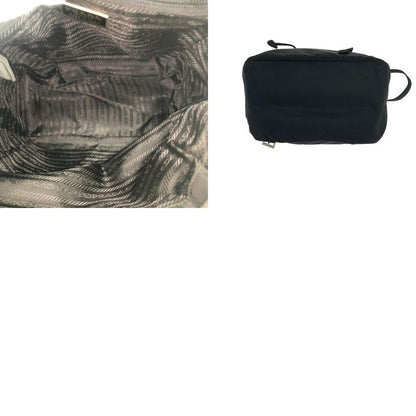 Prada Tessuto Triangle Logo Plate Black Silver Hardware Nylon Backpack Daypack