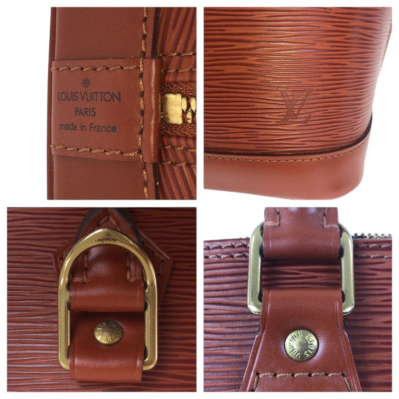 Louis Vuitton Epi Alma Brown Gold Hardware Leather M52143 Handbag Tote Bag