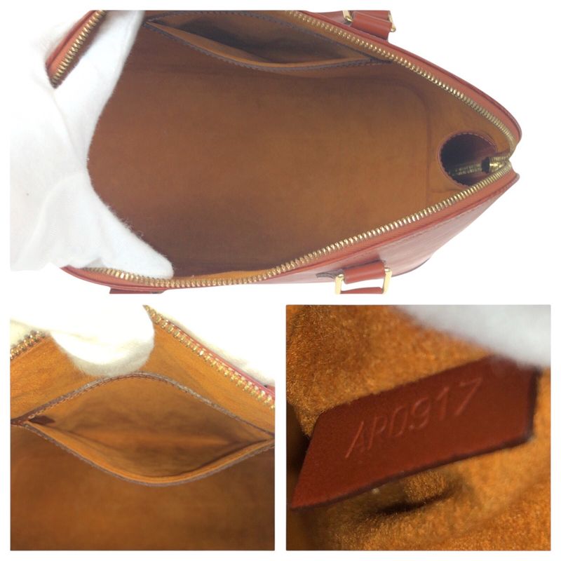 Louis Vuitton Epi Alma Brown Gold Hardware Leather M52143 Handbag Tote Bag