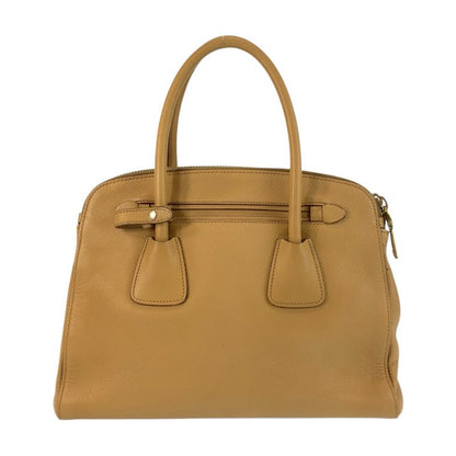 Prada Saffiano Beige Gold Hardware Leather Handbag Shoulder Bag 2way Women