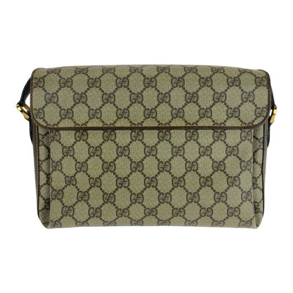 Gucci Vintage Sherry Line Old Gucci Beige GG Supreme Canvas Shoulder Bag Women