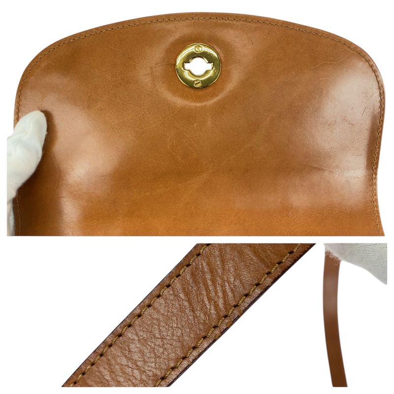 Celine Macadam Pattern Brown Gold Hardware PVC Leather Dm91 Shoulder Bag Women