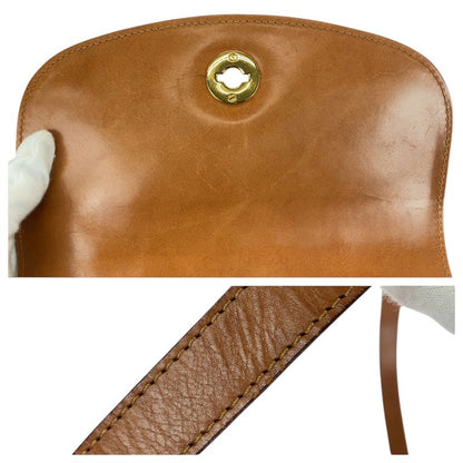 Celine Macadam Pattern Brown Gold Hardware PVC Leather Dm91 Shoulder Bag Women