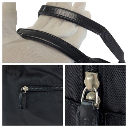 Gucci Unisex Black Silver Hardware Nylon 012 0389 Boston Bag Handbag Ladies
