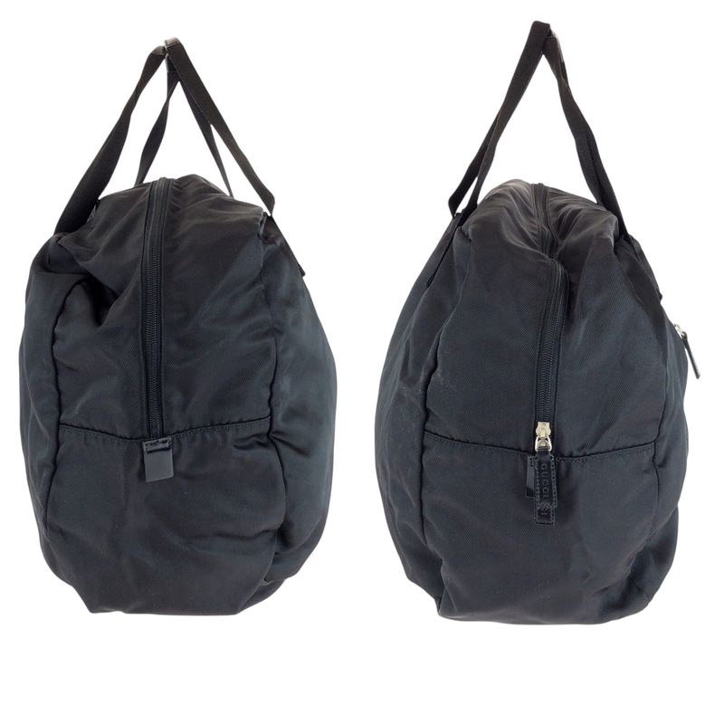 Gucci Unisex Black Silver Hardware Nylon 012 0389 Boston Bag Handbag Ladies