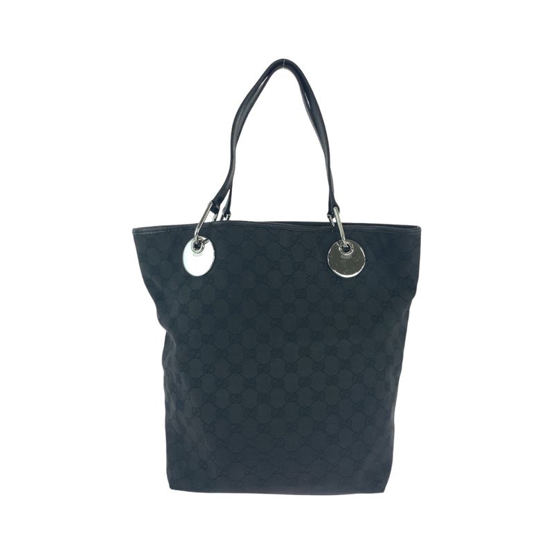 Gucci Black Silver Hardware GG Canvas 10836 Tote Bag Shoulder Bag Women 506382