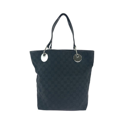 Gucci Black Silver Hardware GG Canvas 10836 Tote Bag Shoulder Bag Women 506382