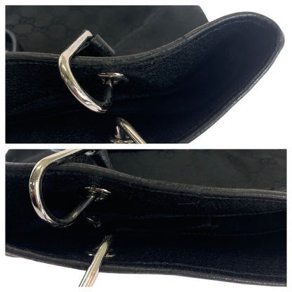 Gucci Black Silver Hardware GG Canvas 10836 Tote Bag Shoulder Bag Women 506382