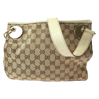 Gucci Brown Beige Gold Hardware GG Canvas 120841 Shoulder Bag Crossbody