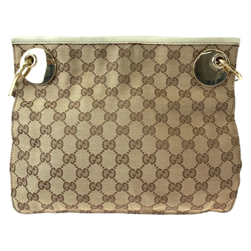 Gucci Brown Beige Gold Hardware GG Canvas 120841 Shoulder Bag Crossbody