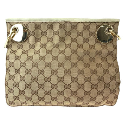 Gucci Brown Beige Gold Hardware GG Canvas 120841 Shoulder Bag Crossbody