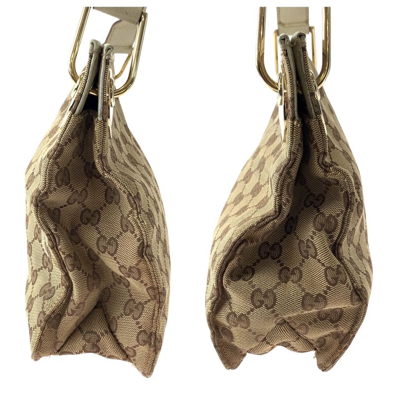 Gucci Brown Beige Gold Hardware GG Canvas 120841 Shoulder Bag Crossbody