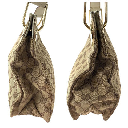 Gucci Brown Beige Gold Hardware GG Canvas 120841 Shoulder Bag Crossbody