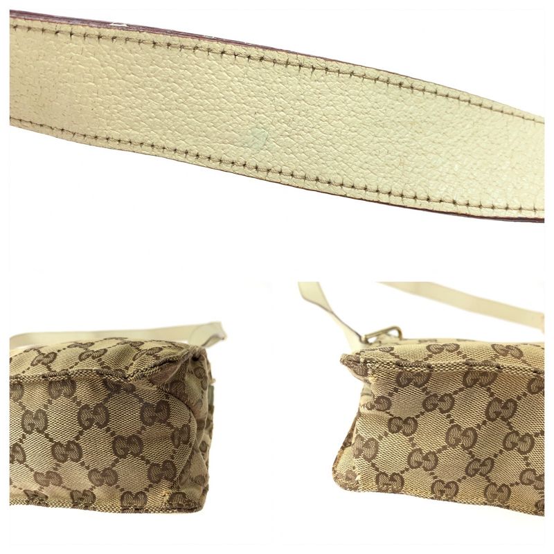 Gucci Brown Beige Gold Hardware GG Canvas 120841 Shoulder Bag Crossbody