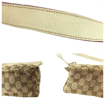 Gucci Brown Beige Gold Hardware GG Canvas 120841 Shoulder Bag Crossbody