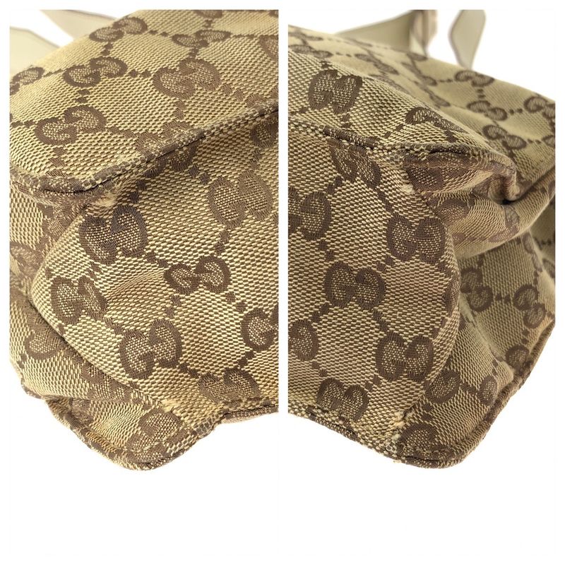 Gucci Brown Beige Gold Hardware GG Canvas 120841 Shoulder Bag Crossbody