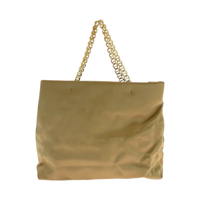 Prada Gold Hardware Satin Chain Tote Handbag Women 506390