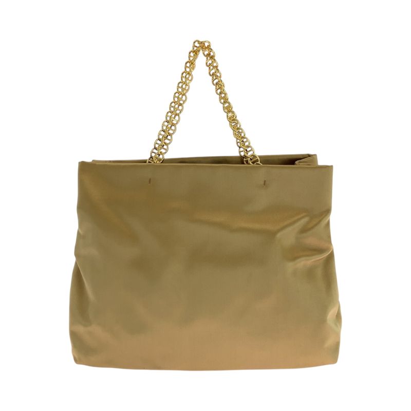 Prada Gold Hardware Satin Chain Tote Handbag Women 506390
