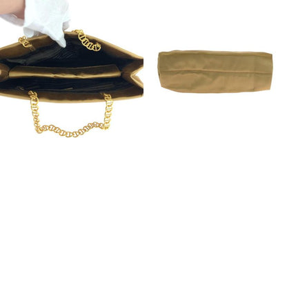 Prada Gold Hardware Satin Chain Tote Handbag Women 506390