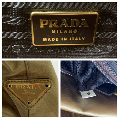 Prada Gold Hardware Satin Chain Tote Handbag Women 506390