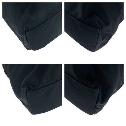 Prada Tessuto Triangle Logo Plate Black Silver Hardware Nylon Tote Bag Shoulder