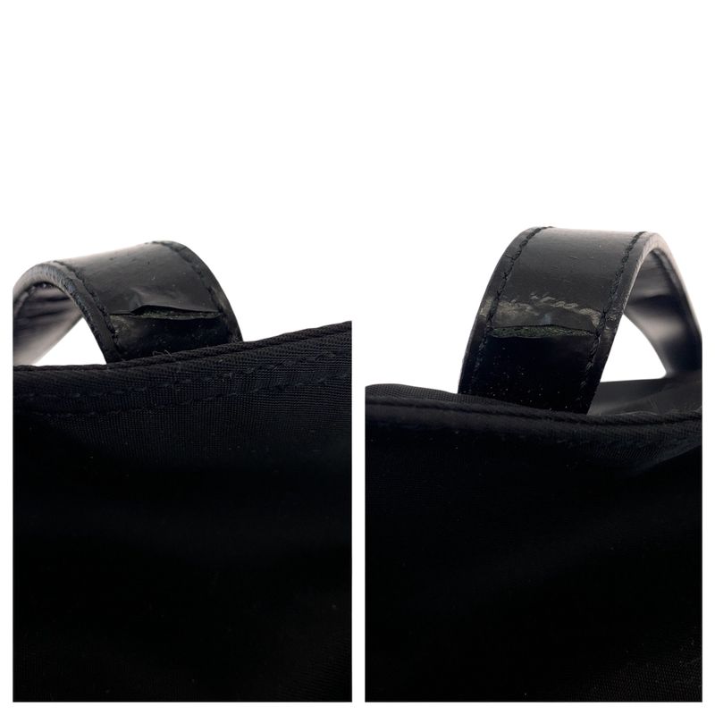 Prada Tessuto Triangle Logo Plate Black Silver Hardware Nylon Tote Bag Shoulder