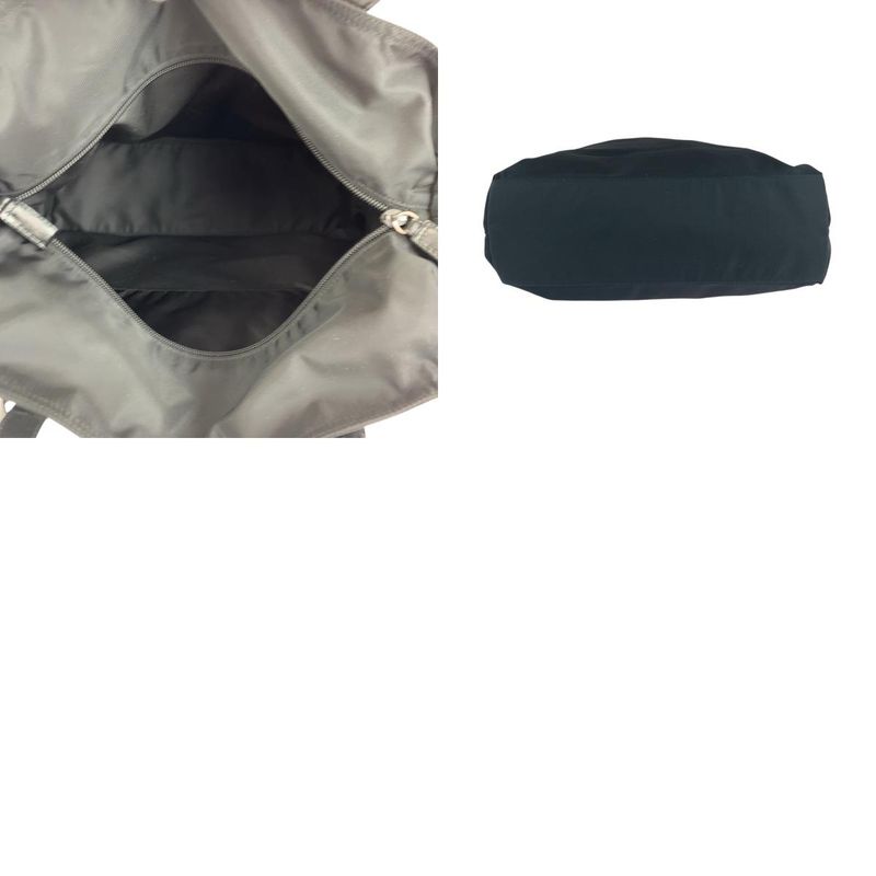 Prada Tessuto Triangle Logo Plate Black Silver Hardware Nylon Tote Bag Shoulder