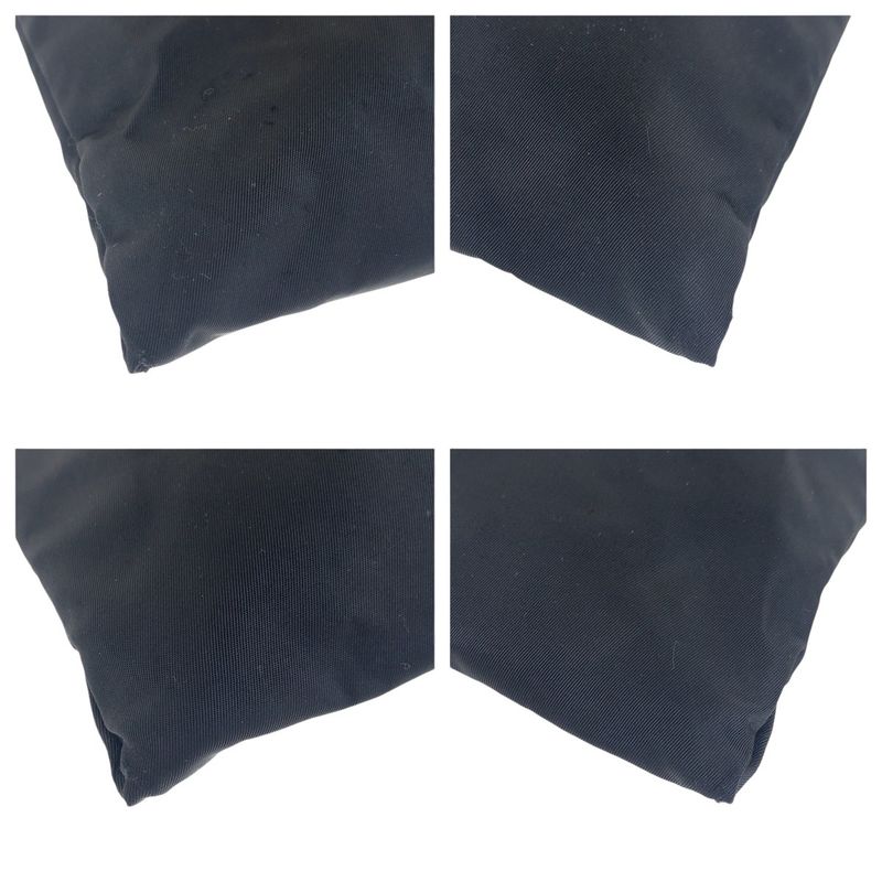 Prada Tessuto Triangle Logo Plate Black Silver Hardware Nylon Shoulder Bag