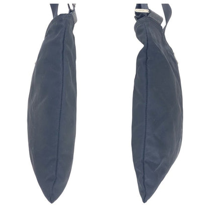 Prada Tessuto Triangle Logo Plate Black Silver Hardware Nylon Shoulder Bag