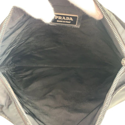 Prada Tessuto Triangle Logo Plate Black Silver Hardware Nylon Shoulder Bag
