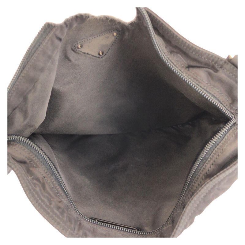 Prada Tessuto Triangle Logo Plate Black Silver Hardware Shoulder Bag Messenger