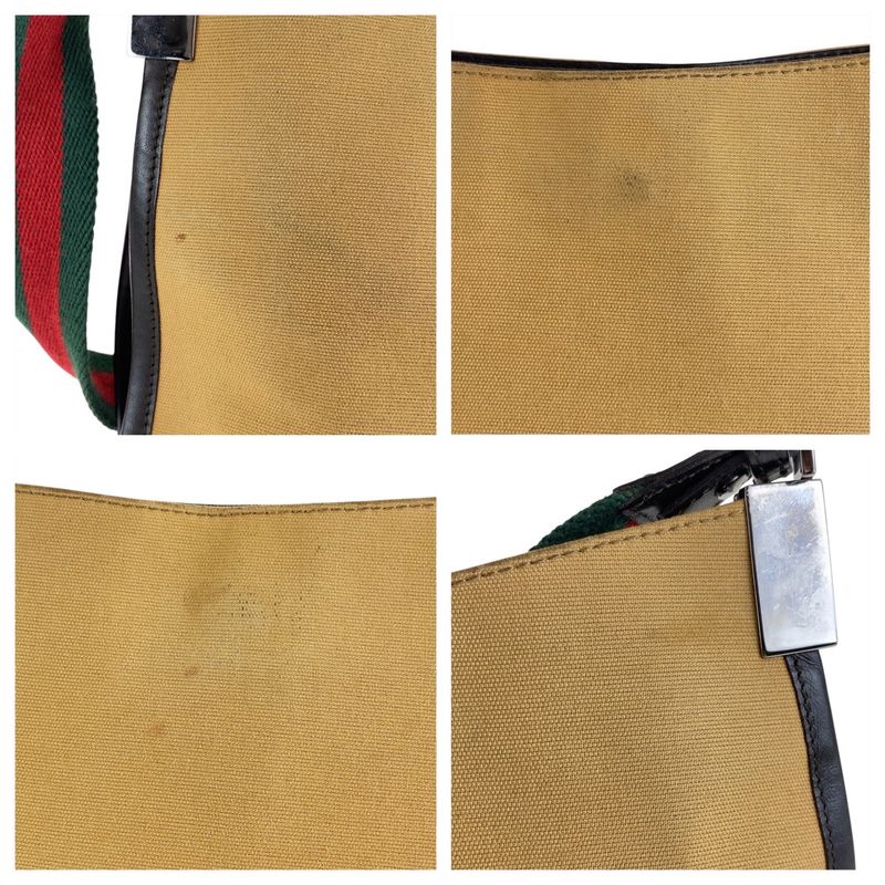 Gucci Sherry Line Beige Camel Canvas 001 4321 Shoulder Bag Women 506401