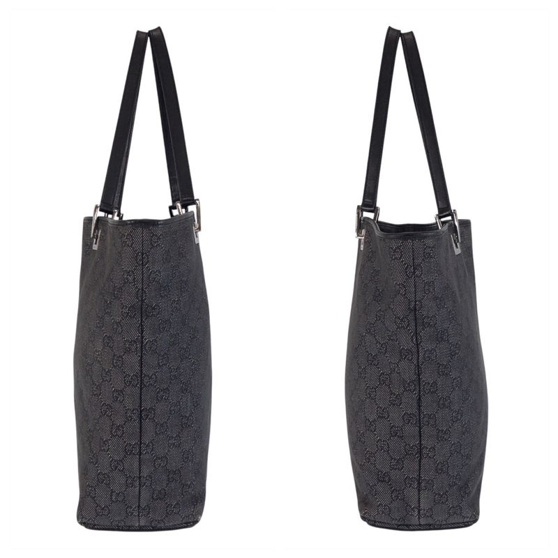 Gucci Black GG Canvas Leather 31243 Tote Bag Shoulder Bag Women 506423