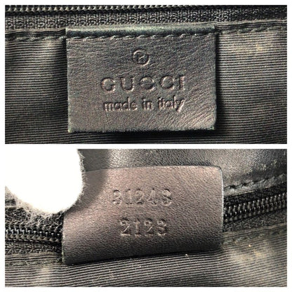 Gucci Black GG Canvas Leather 31243 Tote Bag Shoulder Bag Women 506423
