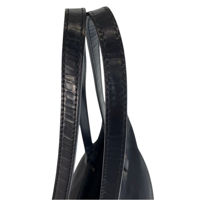 Prada Tessuto Triangle Logo Plate Black Silver Hardware Nylon Leather Tote Bag