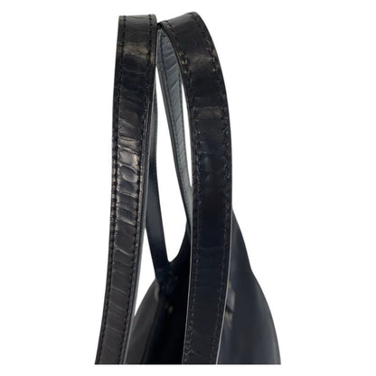 Prada Tessuto Triangle Logo Plate Black Silver Hardware Nylon Leather Tote Bag