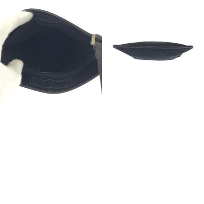 Gucci Black Silver Hardware GG Canvas 019 0348 Shoulder Bag Pochette Women