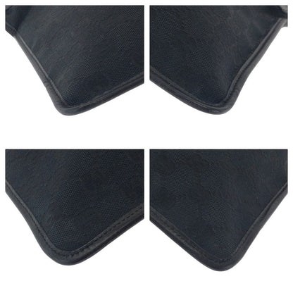 Gucci Black Silver Hardware GG Canvas 019 0348 Shoulder Bag Pochette Women