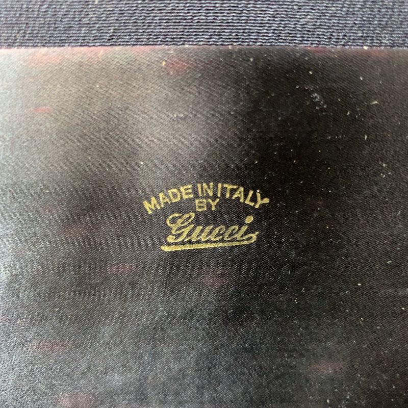 Gucci Vintage Old Gucci Navy Gold Hardware Canvas Chain Shoulder Bag Shoulder