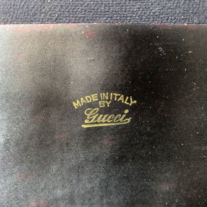 Gucci Vintage Old Gucci Navy Gold Hardware Canvas Chain Shoulder Bag Shoulder